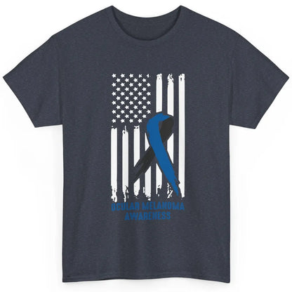Ocular Melanoma Awareness Ribbon No One Fight Alone US Flag Classic Unisex T-Shirt
