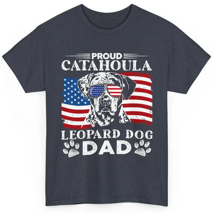 Proud Catahoula Leopard Dog Dad US Flag Patriotic 4th July Classic Unisex T-Shirt