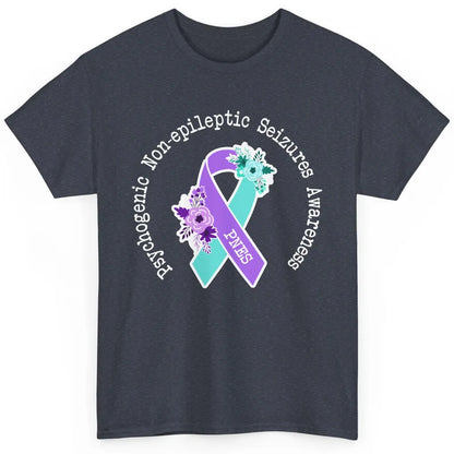 Psychogenic Non-epileptic Seizures PNES Purple Teal Ribbon Classic Unisex T-Shirt