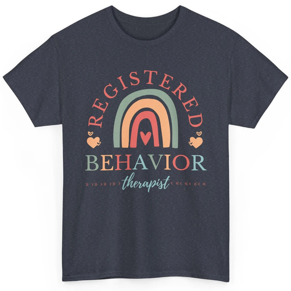 Boho Rainbow Registered Behavior Tech RBT Behavior Therapist Classic Unisex T-Shirt
