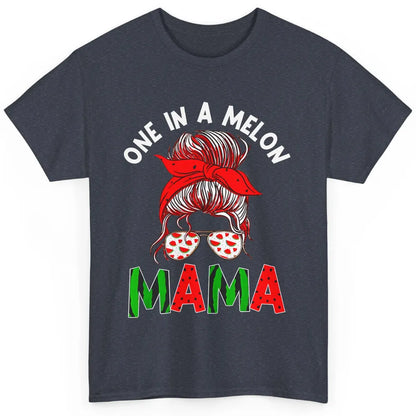 One In A Melon Mama Messy Bun Watermelon Summer Fruit Mother Classic Unisex T-Shirt
