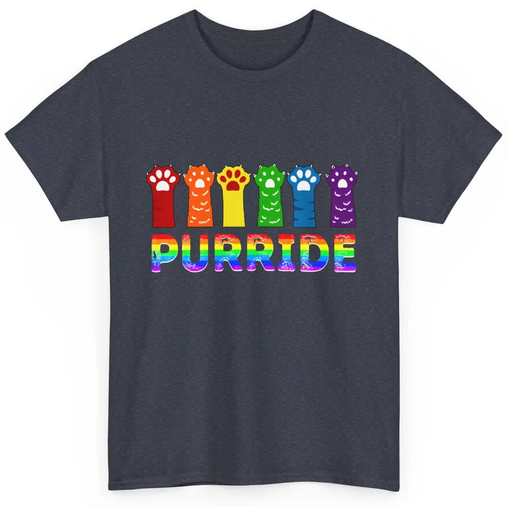 Purride Funny Cat Lover LGBT Pride Awareness Gift LGBT Month Classic Unisex T-Shirt