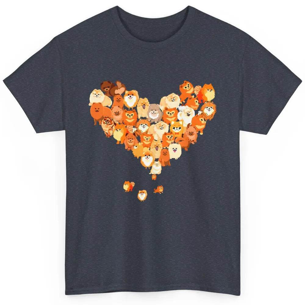 Pomeranian Heart Cute Pomeranian Dog Lovers Gift My Pet Love Classic Unisex T-Shirt