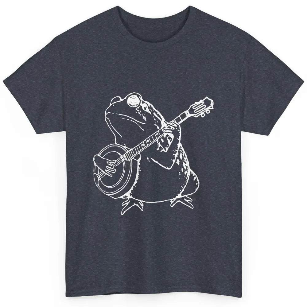 Retro Frog Playing Banjo Musician Banjo Player Music Vintage Classic Unisex T-Shirt