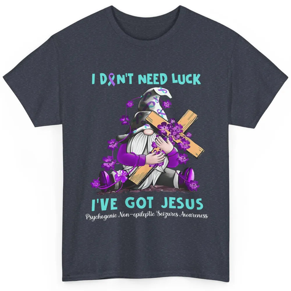 PNES Awareness Gnome I Don't Need Luck I've Got Jesus Faith Classic Unisex T-Shirt