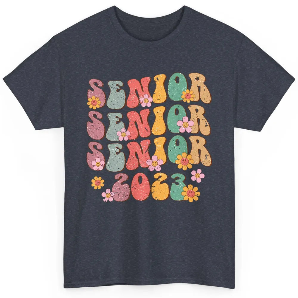 Retro Groovy Daisy Senior 2023 Graduation Gift Class Of 2023 Classic Unisex T-Shirt