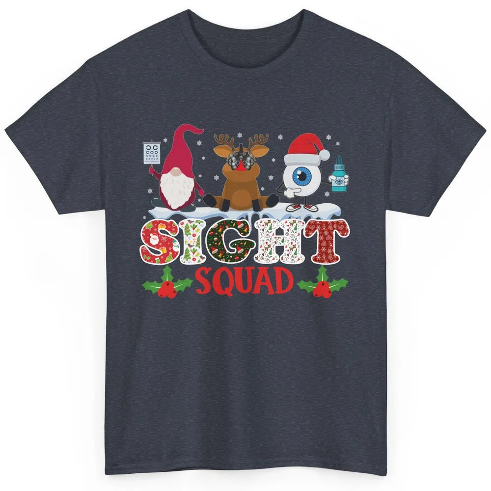 Optometrist Sight Squad Gnome Reindeer Optician Christmas Classic Unisex T-Shirt