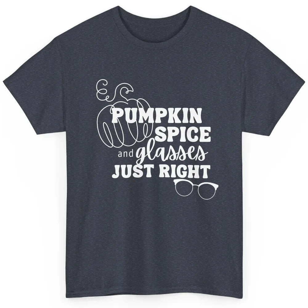 Optometrist Pumpkin Spice Glasses Just Right Optician Fall Classic Unisex T-Shirt