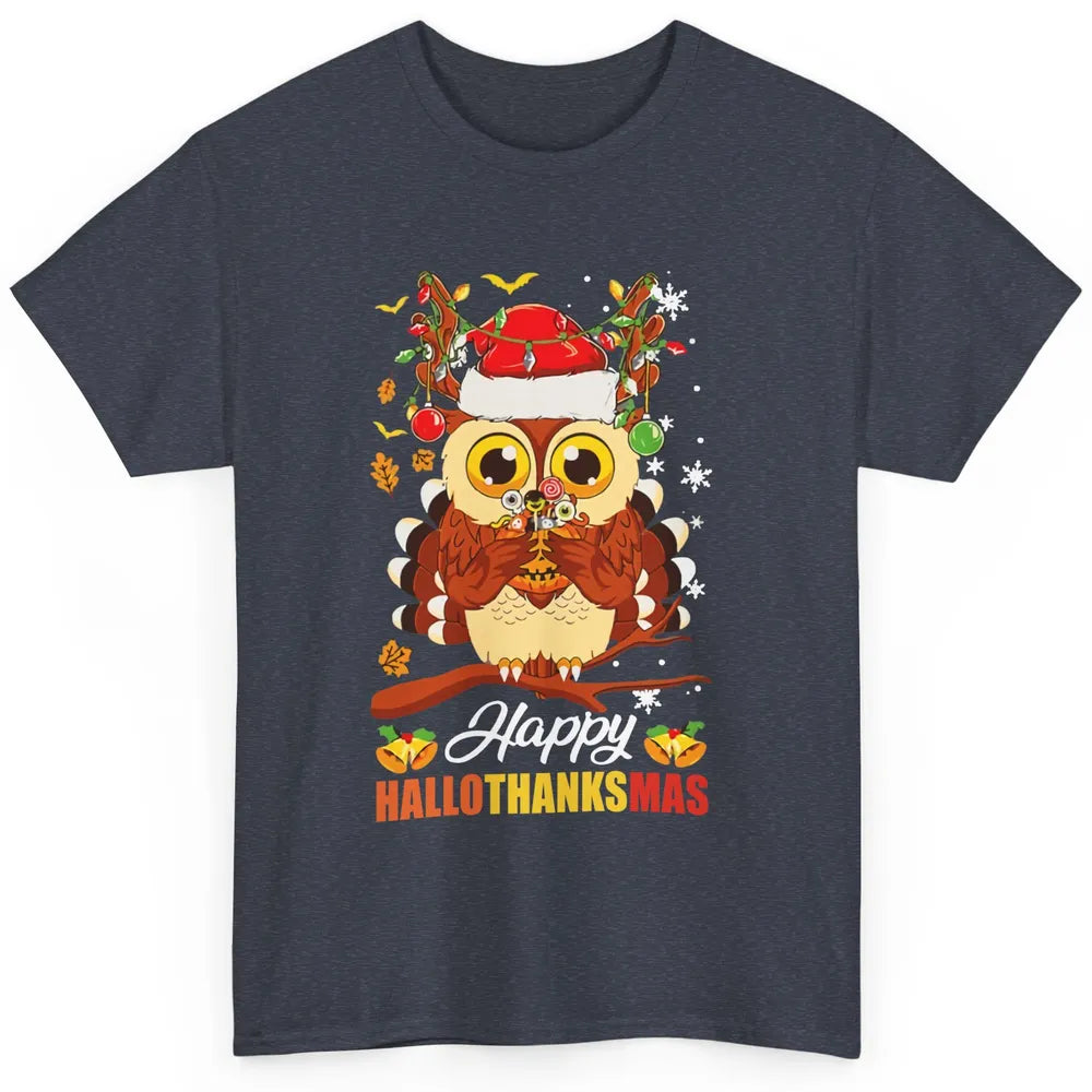 Owl Halloween Owl Thanksgiving Owl Christmas Owl Lovers Gift Classic Unisex T-Shirt