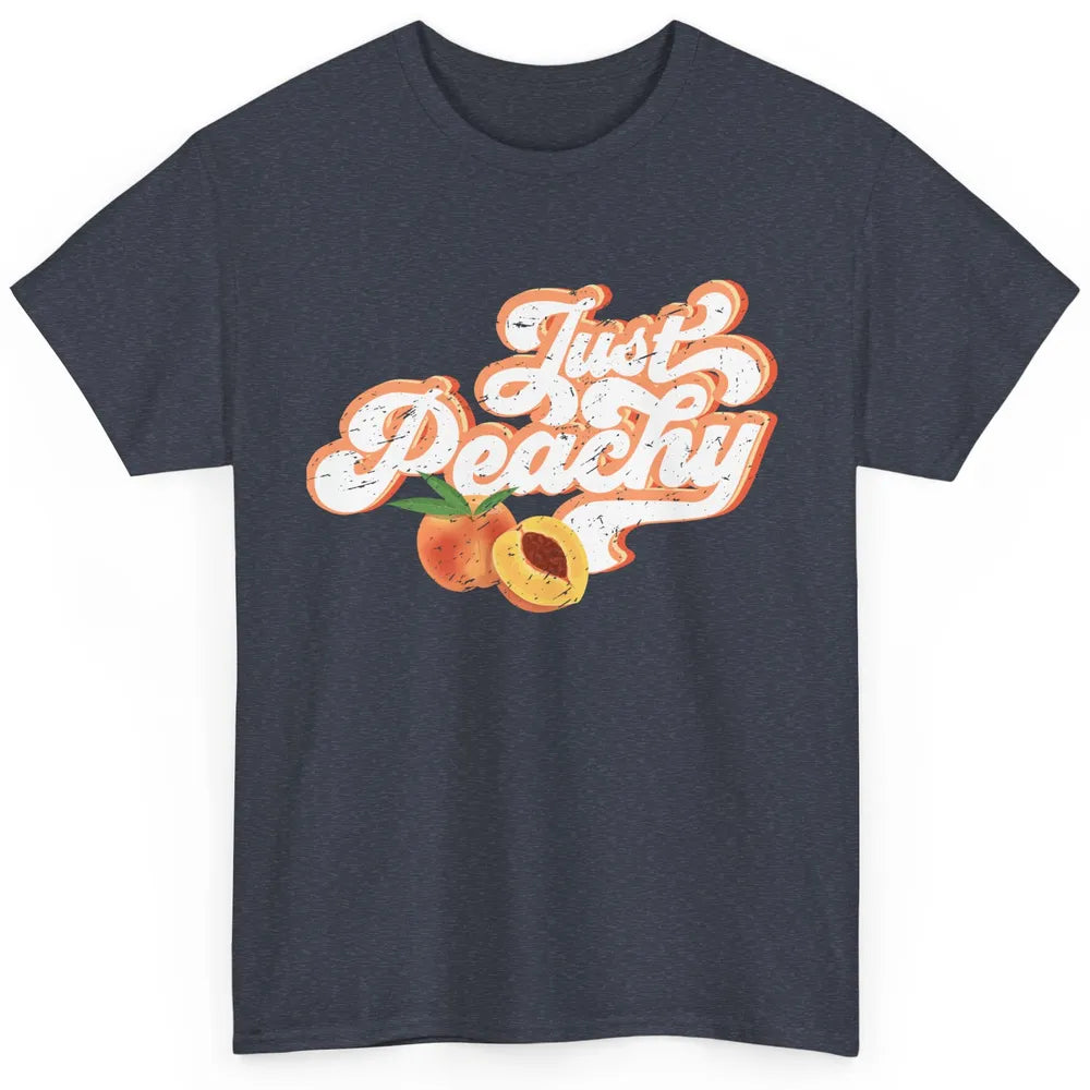 Retro Just Peachy Retro 70s Georgia Peaches Summer Fruit Classic Unisex T-Shirt