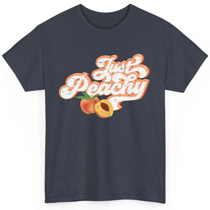 Retro Just Peachy Retro 70s Georgia Peaches Summer Fruit Classic Unisex T-Shirt