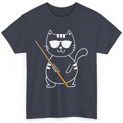 Pool Player Cool Cat Sunglasses Eight Balls Pool Snooker Pun Classic Unisex T-Shirt