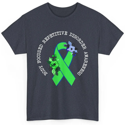 Body Focused Repetitive Disorder BFRB Floral Green Ribbon Classic Unisex T-Shirt