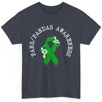 PANS/PANDAS Awareness Floral Green Ribbon Pans Disease Classic Unisex T-Shirt