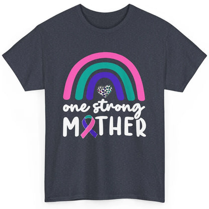 One Strong Mother Teal Rainbow Warrior Thyroid Cancer Month Classic Unisex T-Shirt