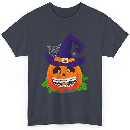 Pumpkin Witch Teeth Braces Dental Dentist Halloween Spooky Classic Unisex T-Shirt