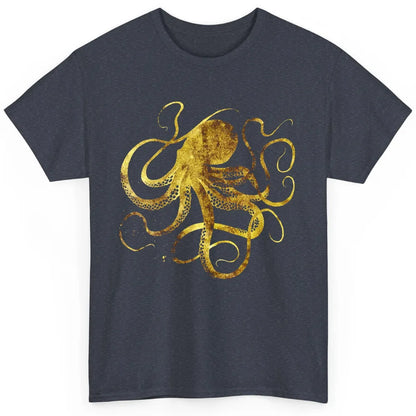 Octopus Japanese Calligraphy Gyotaku Traditional Art Print Classic Unisex T-Shirt
