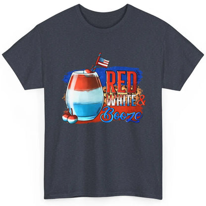 Red White & Booze Leopard US Flag 4th of July American Booze Classic Unisex T-Shirt