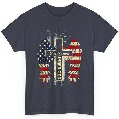 Patriotic One Nation Under God American Flag Faith Cross Classic Unisex T-Shirt
