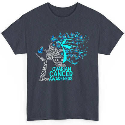 Ovarian Cancer Awareness Hope Love Cure Teal Ribbon Classic Unisex T-Shirt