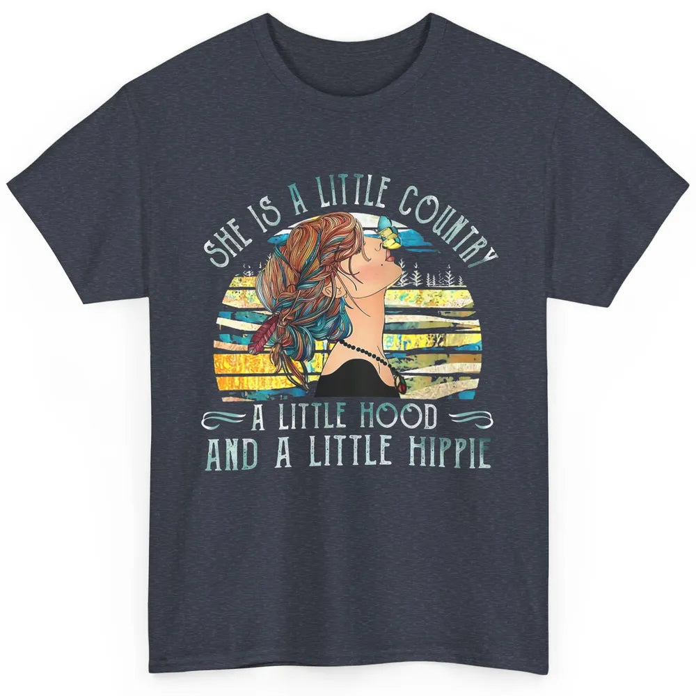 Retro Hippie Girl She's A Little Country A Little Hood Peace Classic Unisex T-Shirt