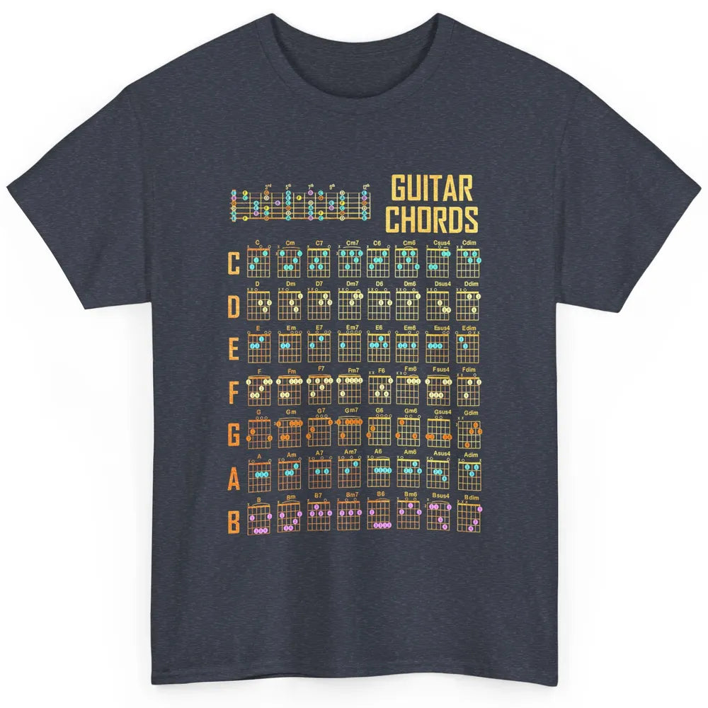 Music Art Guitar Chords Retro Guitarist Play Guitar Musician Classic Unisex T-Shirt