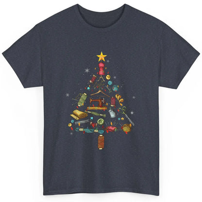 Merry Christmas Sewing Yarn Quilting Xmas Tree Sew Machine Classic Unisex T-Shirt