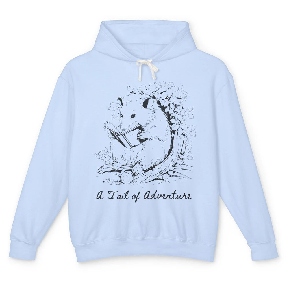 Opossum Reading Books Cute Possum Cat Lovers Team Trash Unisex Lightweight Hoodie