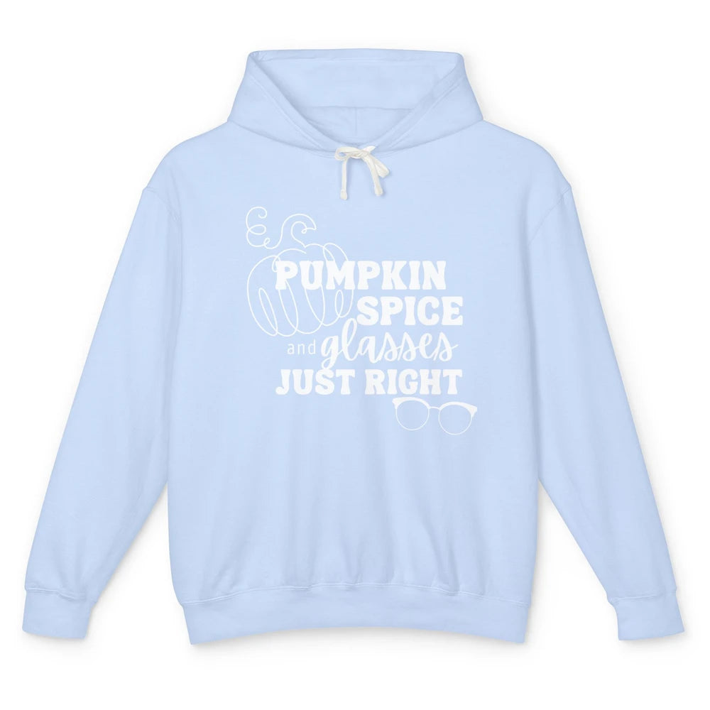 Optometrist Pumpkin Spice Glasses Just Right Optician Fall Unisex Lightweight Hoodie