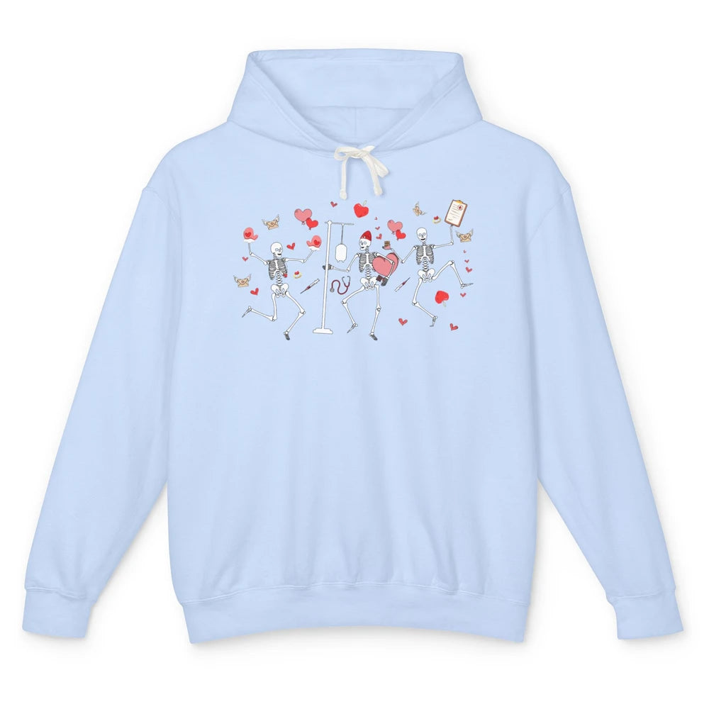 Nurse Skeleton Dance Roses Are Red Inside I'm Dead Valentine Unisex Lightweight Hoodie