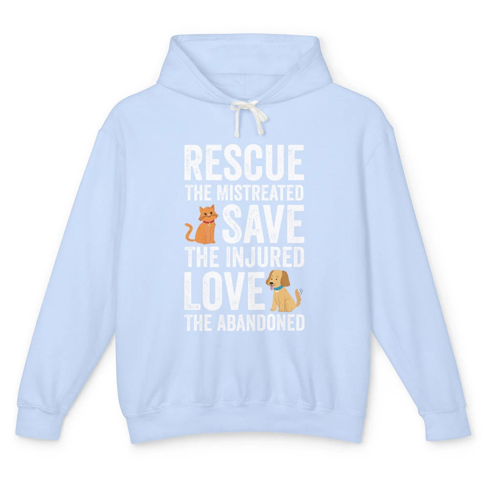Rescue Mistreated Save Injured Adopt Dog Cat Animal Rescuer Unisex Lightweight Hoodie