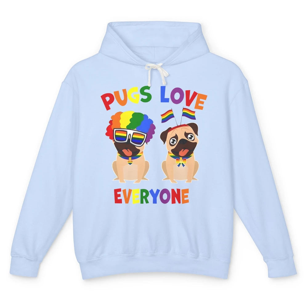 Pride Parade Pugs Love Everyone LGBT Pugs Gay Pride LGBT Unisex Lightweight Hoodie