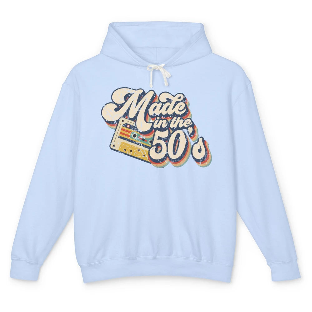 Retro Cassette Made In The 50's 1950s Born Birthday Day Gift Unisex Lightweight Hoodie
