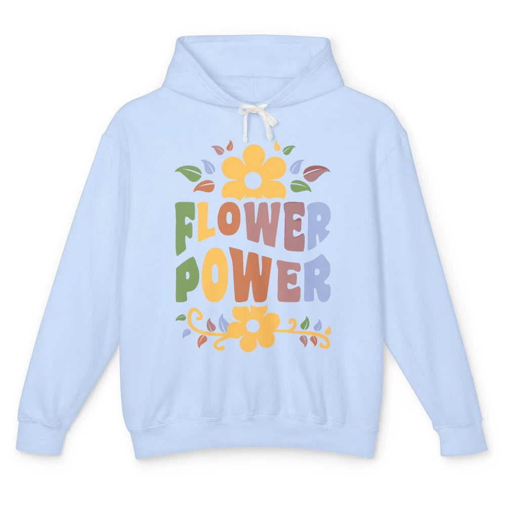 Retro 60s Groovy Flower Power 1960s Hippie Floral Positive Unisex Lightweight Hoodie