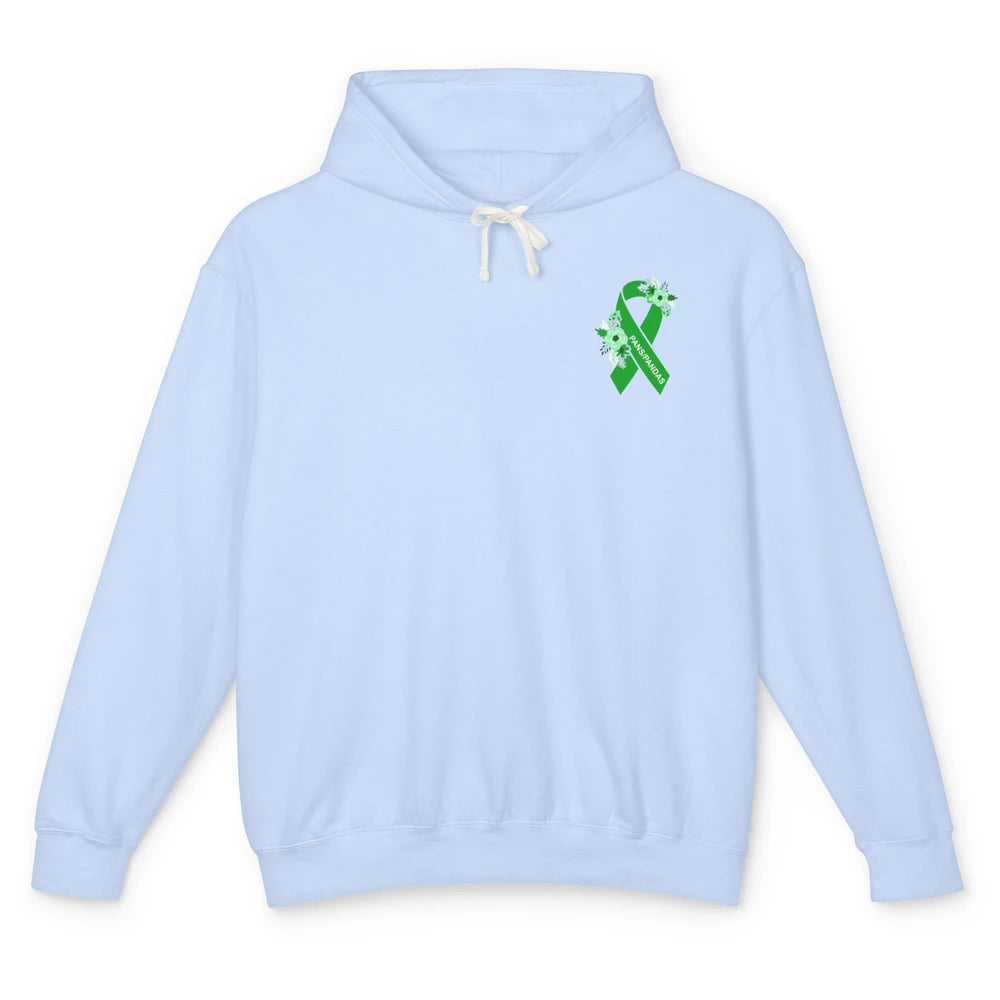 PANS/PANDAS Awareness Floral Green Ribbon Pans Disease Unisex Lightweight Hoodie