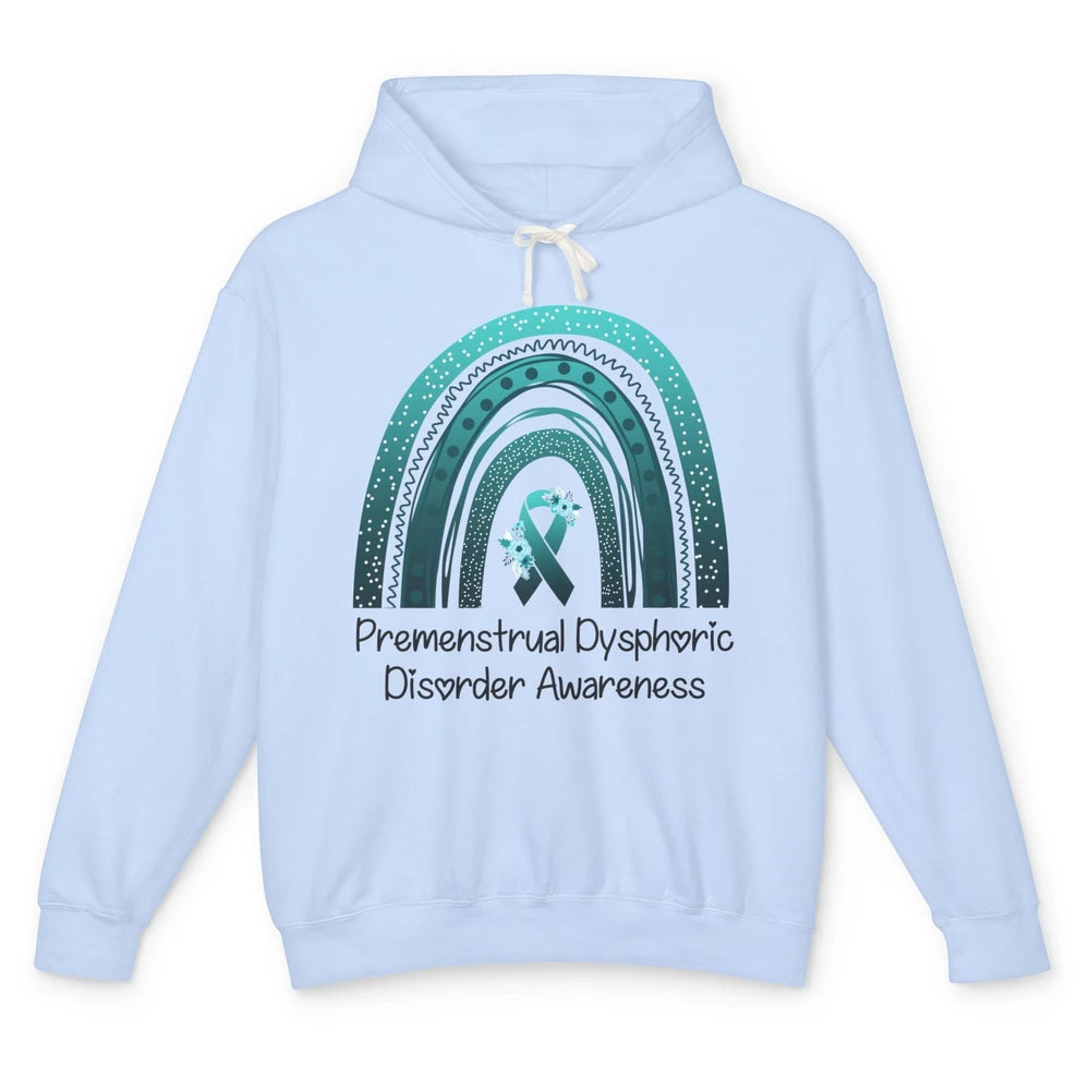 Premenstrual Dysphoric Disorder PMDD Awareness Rainbow Unisex Lightweight Hoodie