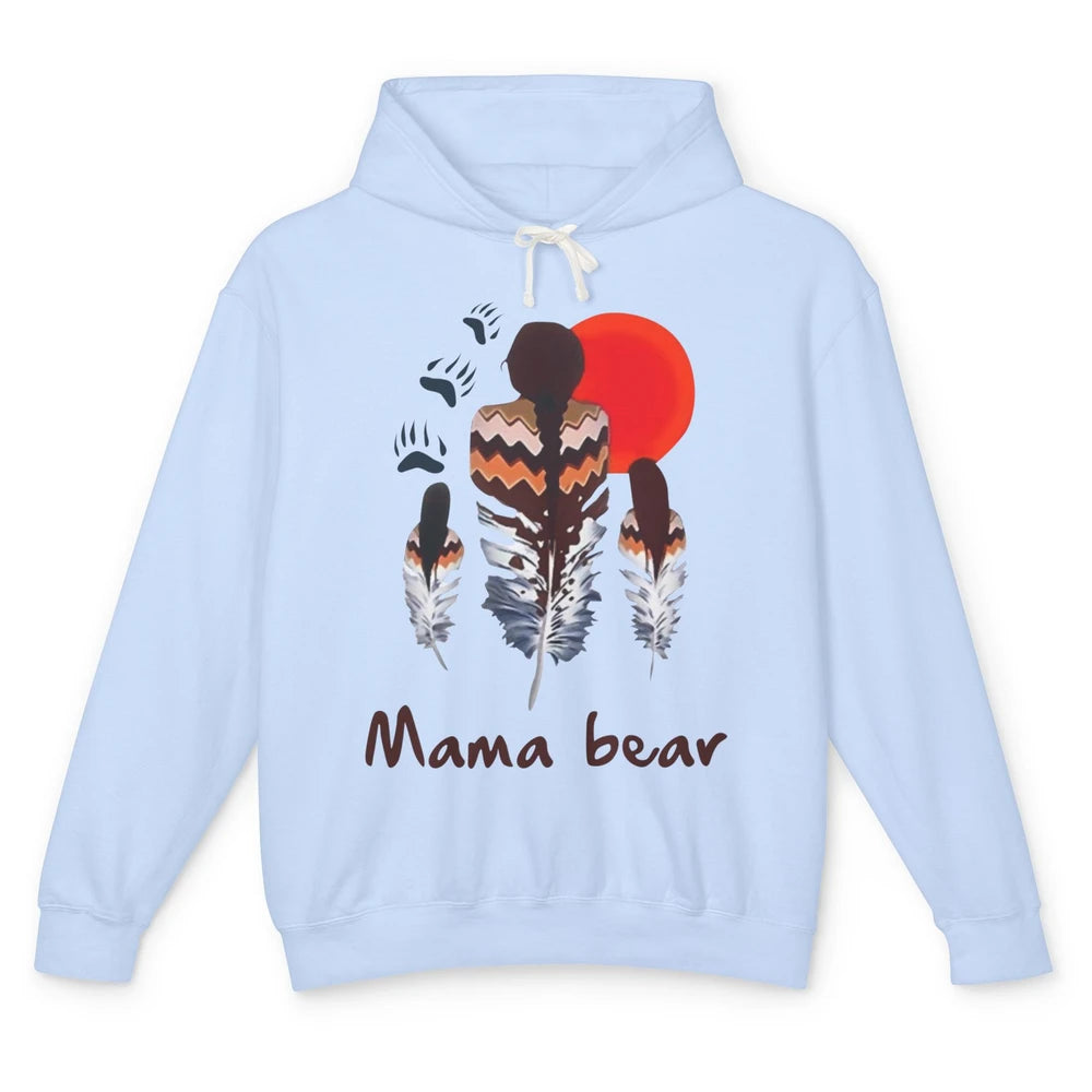 Native Americans Mama Bear Mother and Daughter Tribal Unisex Lightweight Hoodie