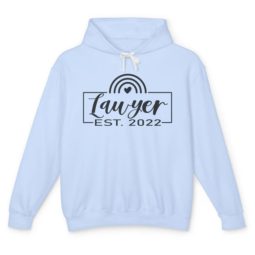 Rainbow Lawyer Est 2022 Law School Graduate Future Attorney Unisex Lightweight Hoodie