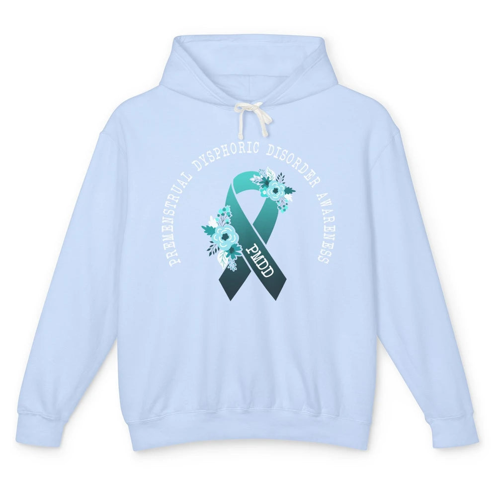 Premenstrual Dysphoric Disorder PMDD Awareness Ribbon Unisex Lightweight Hoodie