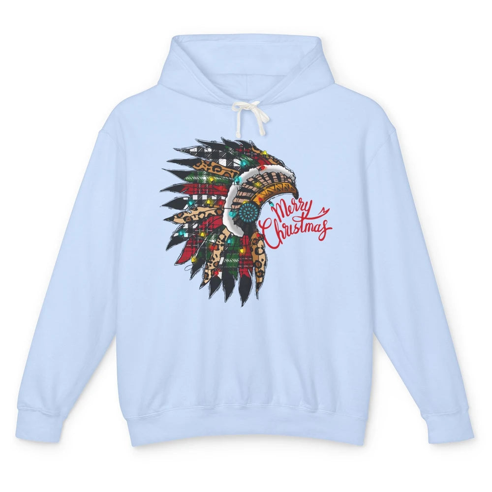 Christmas Headdress Indian Hat Leopard Western Christmas Unisex Lightweight Hoodie
