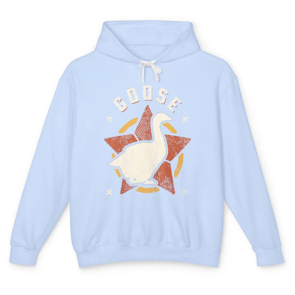 Funny Goose Vintage Retro Classic Wild Animal Sarcastic Meme Unisex Lightweight Hoodie