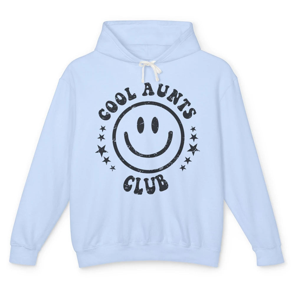 Retro Cool Aunts Club Funny Smiling Face Auntie Sister Gift Unisex Lightweight Hoodie