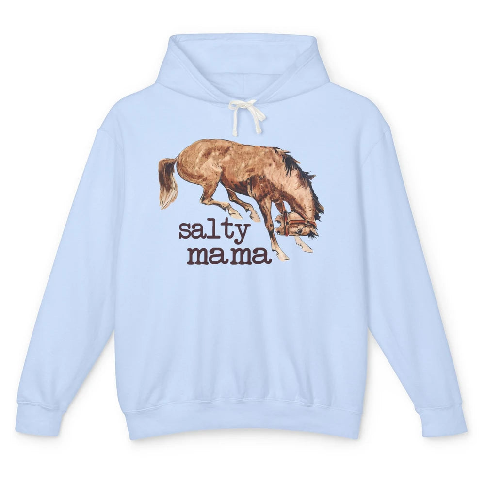 Retro Cowgirl Salty Mama Horse Lovers Western Country Cowboy Unisex Lightweight Hoodie