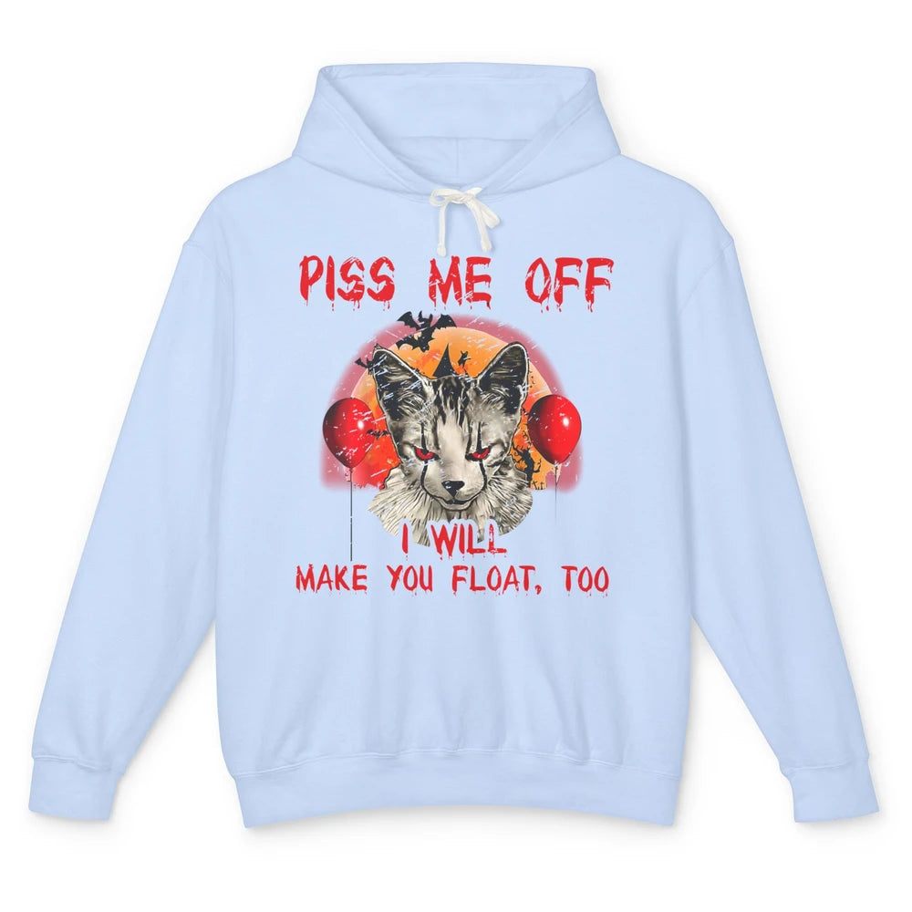 Retro Horror Cat Clown Piss Me Off Float Halloween Costume Unisex Lightweight Hoodie