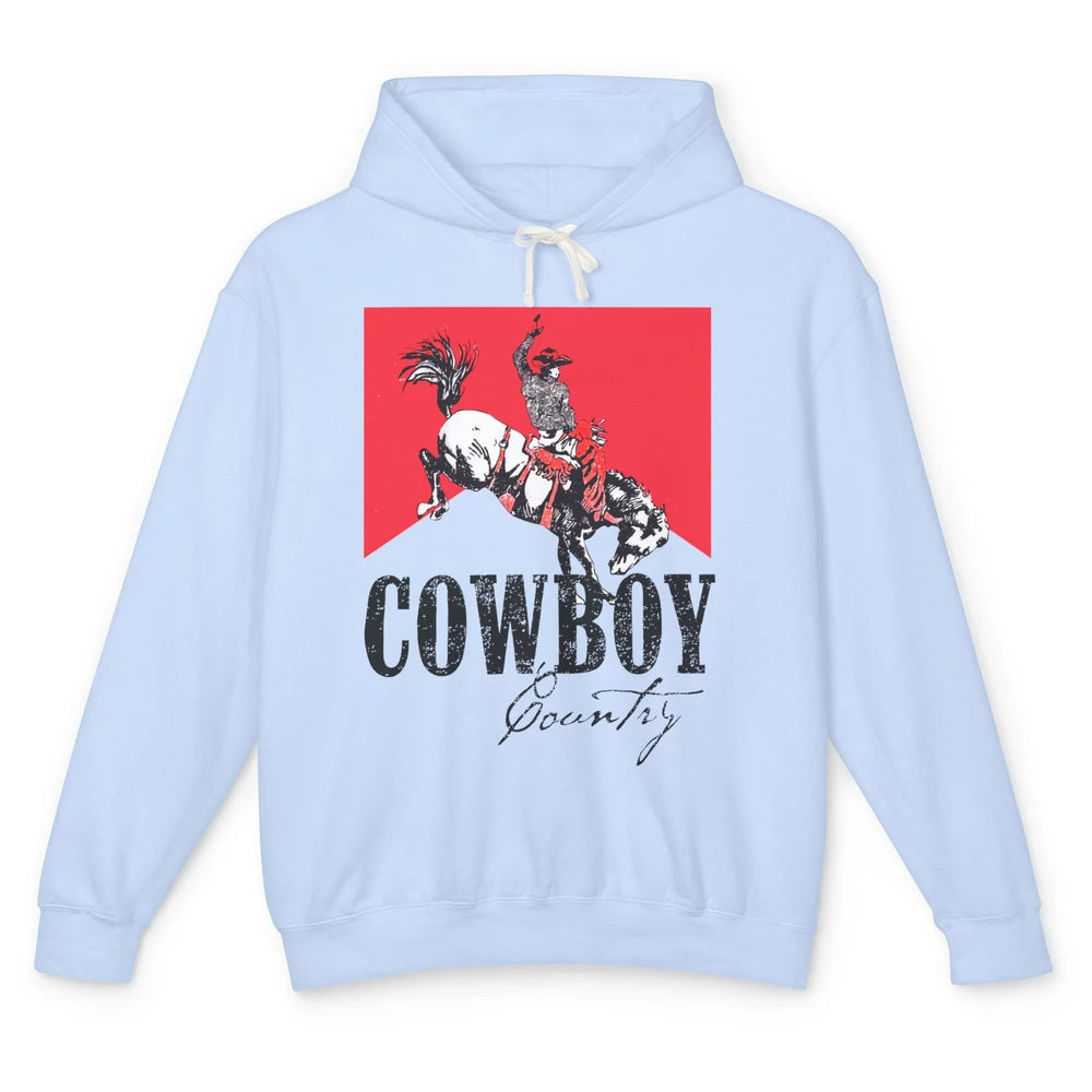 Retro Cowboy Country Horseback Western Country Cowgirl Gift Unisex Lightweight Hoodie