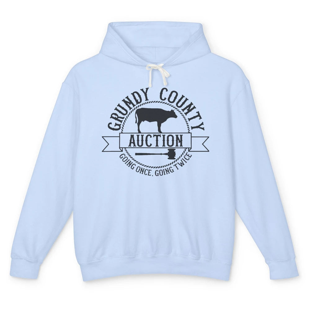 Retro Cow Cattle Grundy County Auction Western Country Farm Unisex Lightweight Hoodie