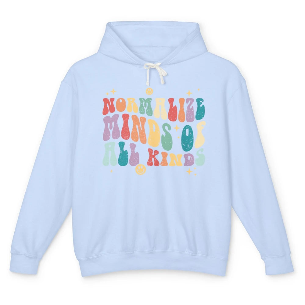 Retro Autism Normalize Minds Of All Kinds Neurodiversity Unisex Lightweight Hoodie