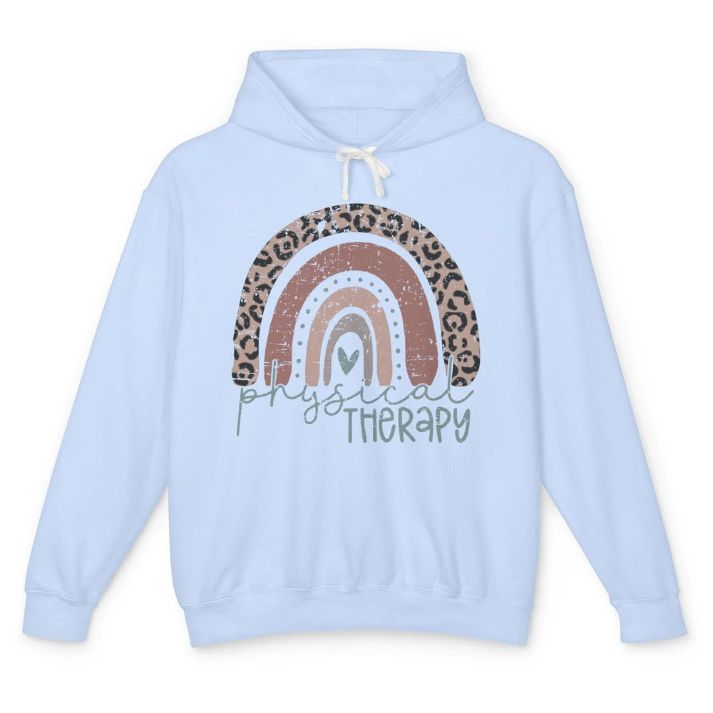 Retro Physical Therapy Rainbow Physical Therapist PT Leopard Unisex Lightweight Hoodie