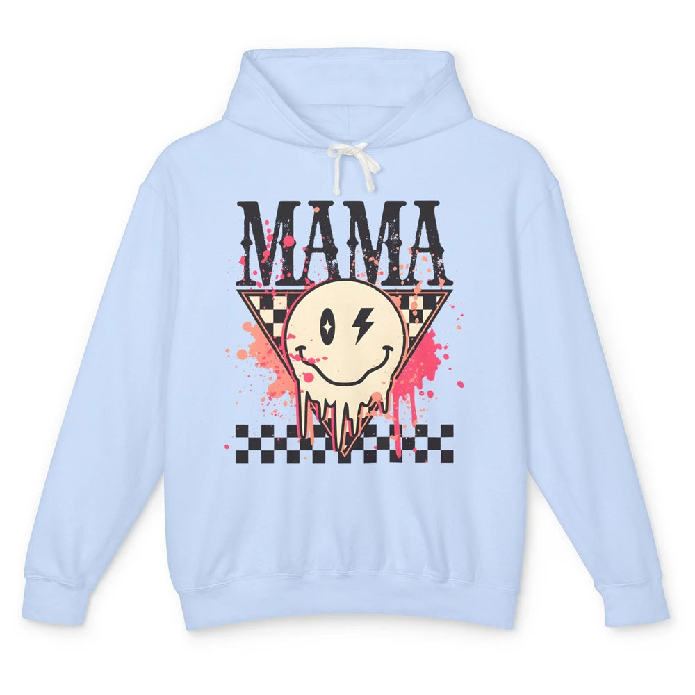 Retro Mama Lightning Bolt Smiling Face Western Mothers Day Unisex Lightweight Hoodie