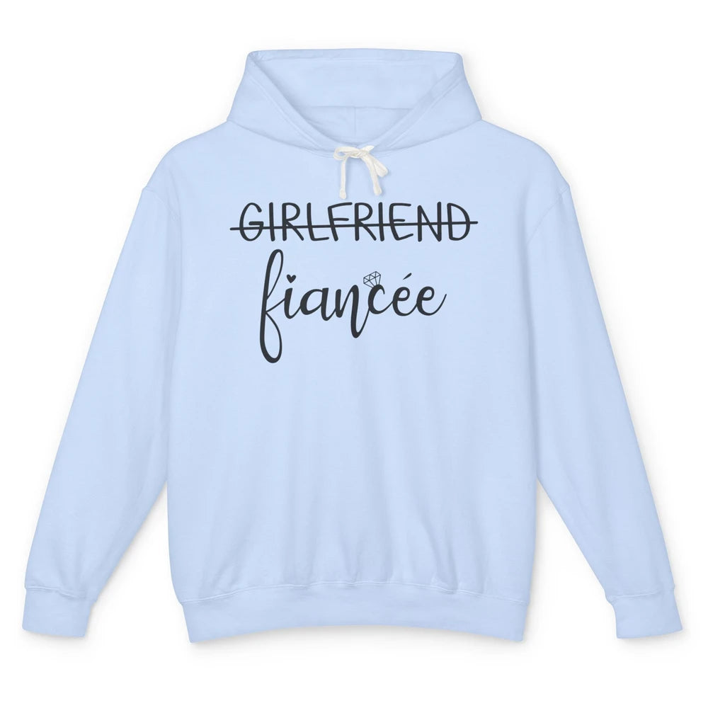 Promoted From Girlfriend To Fiancee Future Mrs Engagement Unisex Lightweight Hoodie